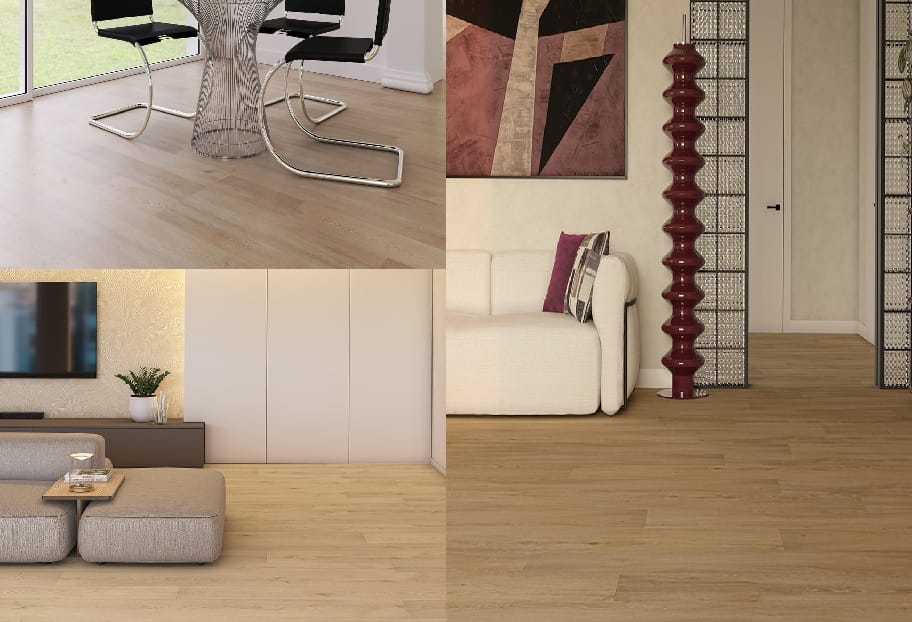 Pavimento SPC Deco Clap 3D effetto legno