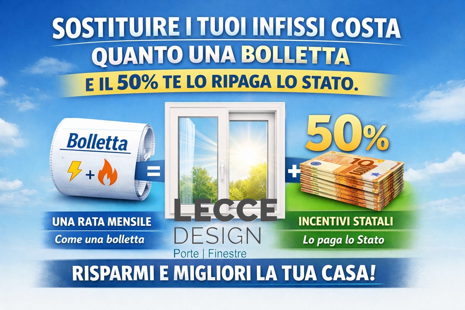 Incentivi risparmio bolletta Lecce Design